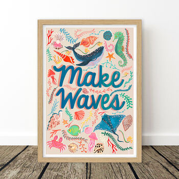 Make Waves Sea Life Art Print, 7 of 9