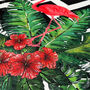 Pink Flamingo Cushion Cover With Leaves And Zig Zag, thumbnail 2 of 7