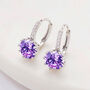 Purple Crystal Drop Huggie Statement Earrings, thumbnail 1 of 3