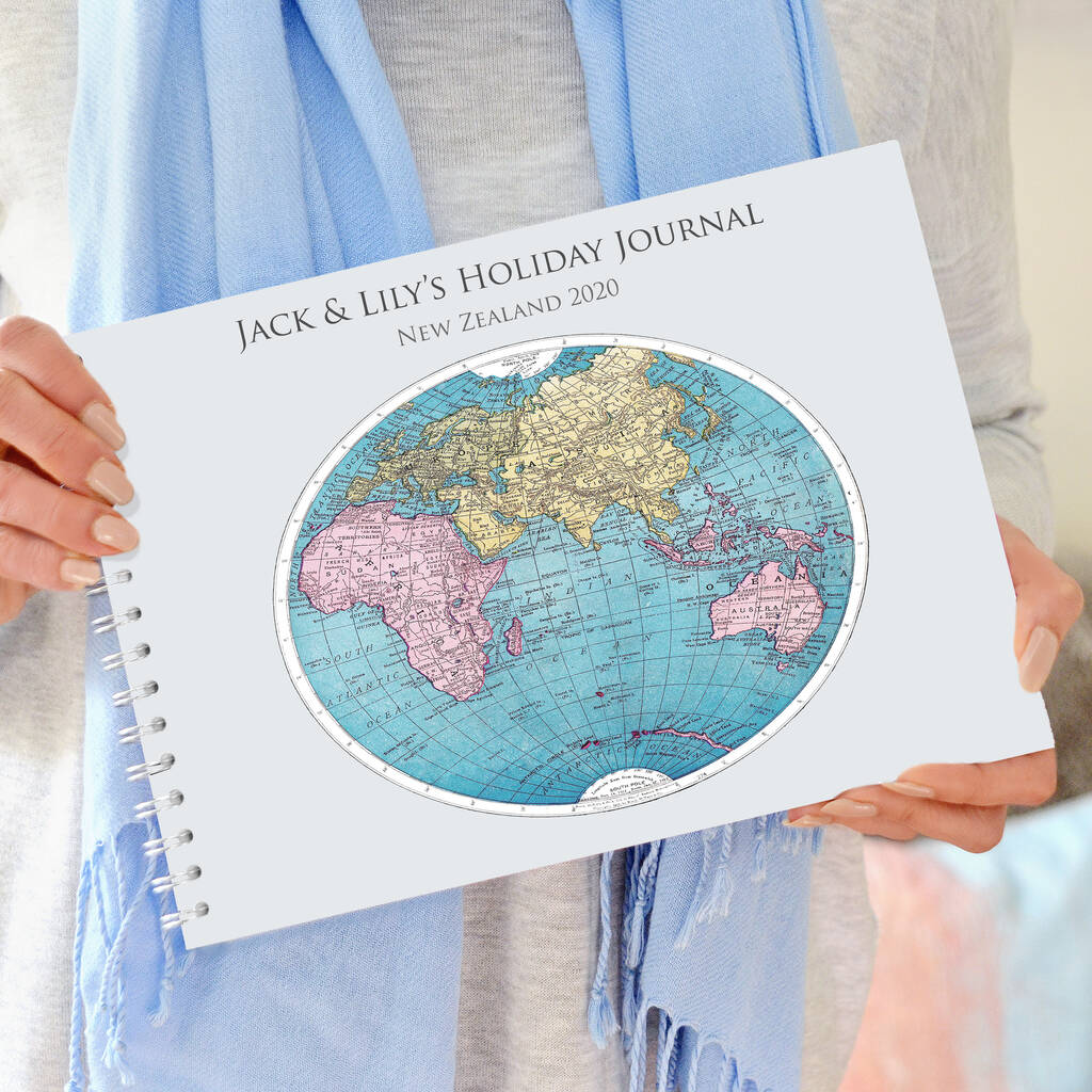 Personalised Antique Globe Travel Journal, 1 of 11