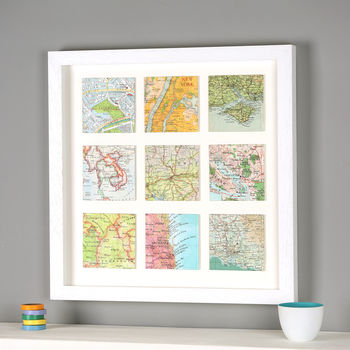 Personalised Nine Squares Custom Map Print Gift, 4 of 5