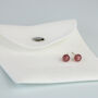 Sterling Silver Red Speckle Crystal Ball Stud Earrings, thumbnail 6 of 6