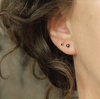 Black Diamond Stud Earrings, 3 of 12