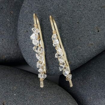 Herkimer Diamond Ear Climbers In 14k Gold Filled, 5 of 7