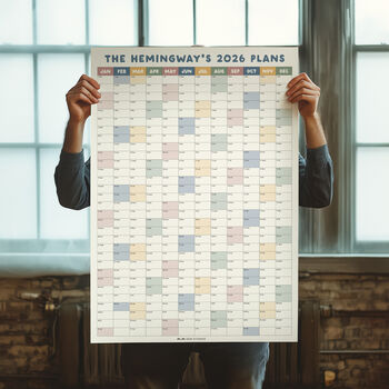 Personalised 2026 Year Wall Planner | Vertical Calendar, 3 of 6