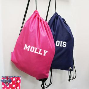 personalised drawstring pe bag