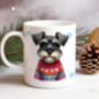 Personalised Schnauzer In Christmas Jumper Mug D, thumbnail 1 of 2
