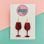 Wine Glass Glitter Earrings, thumbnail 1 of 2