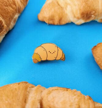 Croissant Kawaii Enamel Pin Badge, 5 of 6