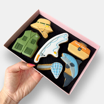 Personalised Fishing Father's Day Letterbox Iced Cookies, 3 of 10