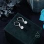 Clear Cz Lever Back Hoop In Sterling Silver, thumbnail 7 of 12