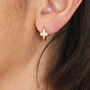 T Shaped Cz Sterling Silver Hoop Earrings, thumbnail 2 of 8