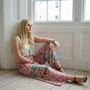 'Marlowe' Pink And Blue Paisley Viscose Palazzo Trousers, thumbnail 1 of 7