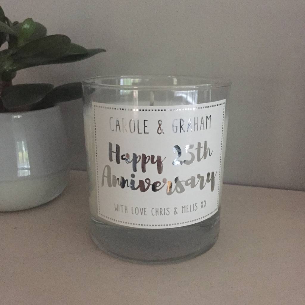Personalised Anniversary Gift Candle By Tailored ...