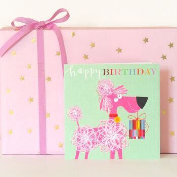 Happy Birthday Poodle Greetings Card, 5 of 5