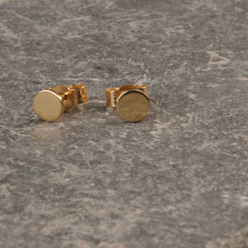 Solid Gold Pin Stud Earrings, 3 of 8