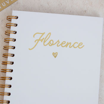Personalised Simple Name Spiral Foil Notebook, 4 of 11