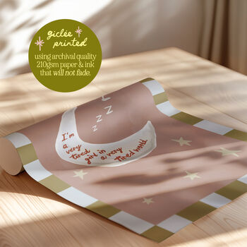 Tired Girl Moon Print, 4 of 10