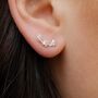 Mis Matched Moon And Star Stud Earrings, thumbnail 2 of 10