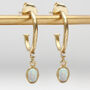 18ct Gold Plated And Opal Hoop Earrings, thumbnail 1 of 6