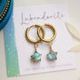 Labradorite Star Hoop Earrings, thumbnail 2 of 9