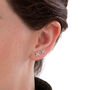 Pave Cross Stud Earrings, Sterling Silver Or Gold Plated, thumbnail 2 of 6
