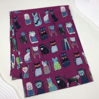 Colourful Fancy Cats Scarf, 7 of 10