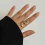 Infinity Loop Adjustable Ring Chunky Gold Statement Band, thumbnail 1 of 5
