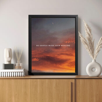 Personalised Quote Print On Orange Sunset Background, 4 of 4