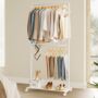 Clothes Rack Double Rod Clothing Rail Storage Shelf, thumbnail 2 of 12