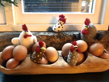 Handmade Farmhouse Chickens Set Of Three Decorations, 3 of 3