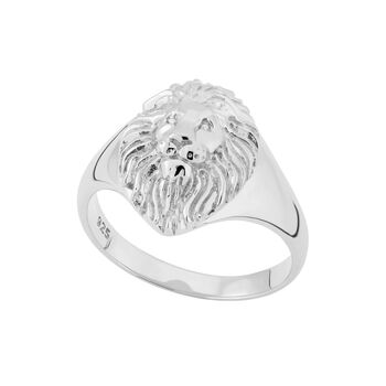 Lion Head Signet Ring, Sterling Silver Or Gold Plated, 8 of 8