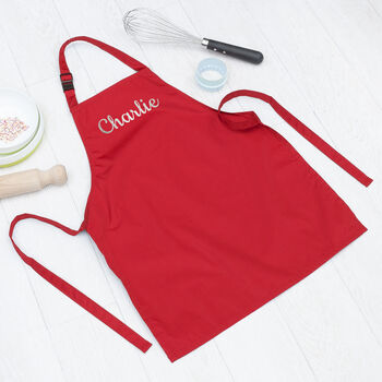 Personalised Children's Red Waterproof Apron, 3 of 10