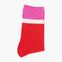 Glitter Mid Calf Ribbed Cotton Boot Socks Contrast Cuff Red Pink, thumbnail 2 of 4