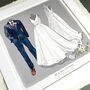Illustrated Wedding Dress Illustration Portrait, thumbnail 5 of 10
