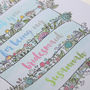 Bridesmaid Thank You Card Watercolour Floral Banner, thumbnail 2 of 2