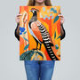 Autumn Pheasant Bird Bright Orange Blue Wall Art Print, thumbnail 2 of 6