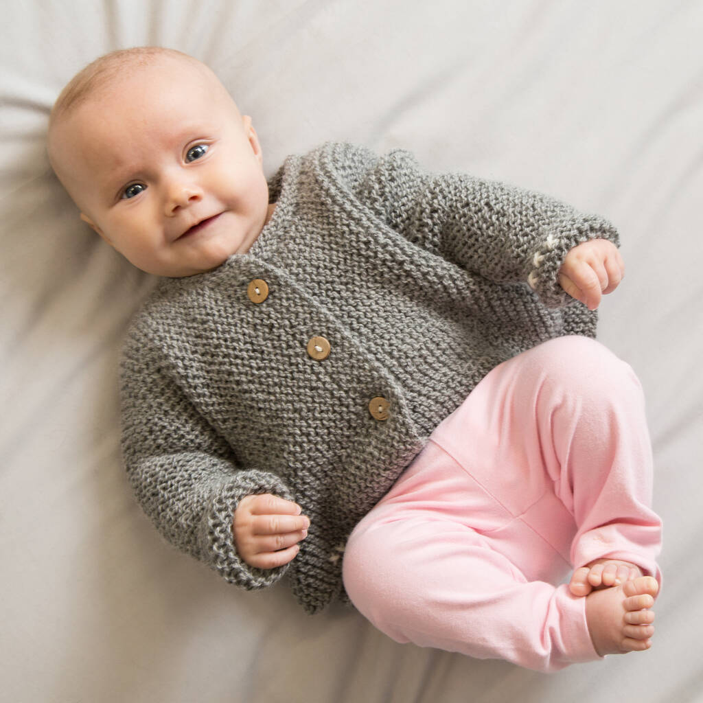 Lilly Cardigan Baby Knitting Kit, 1 of 12