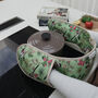 Green Double Oven Gloves With Birds, thumbnail 2 of 6