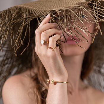 Pearl Disc Gold Vermeil Cuff Bracelet, 3 of 8