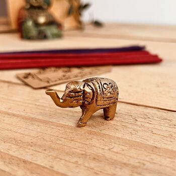 Mini Handmade Brass Elephant Incense Stick Holder, 2 of 4