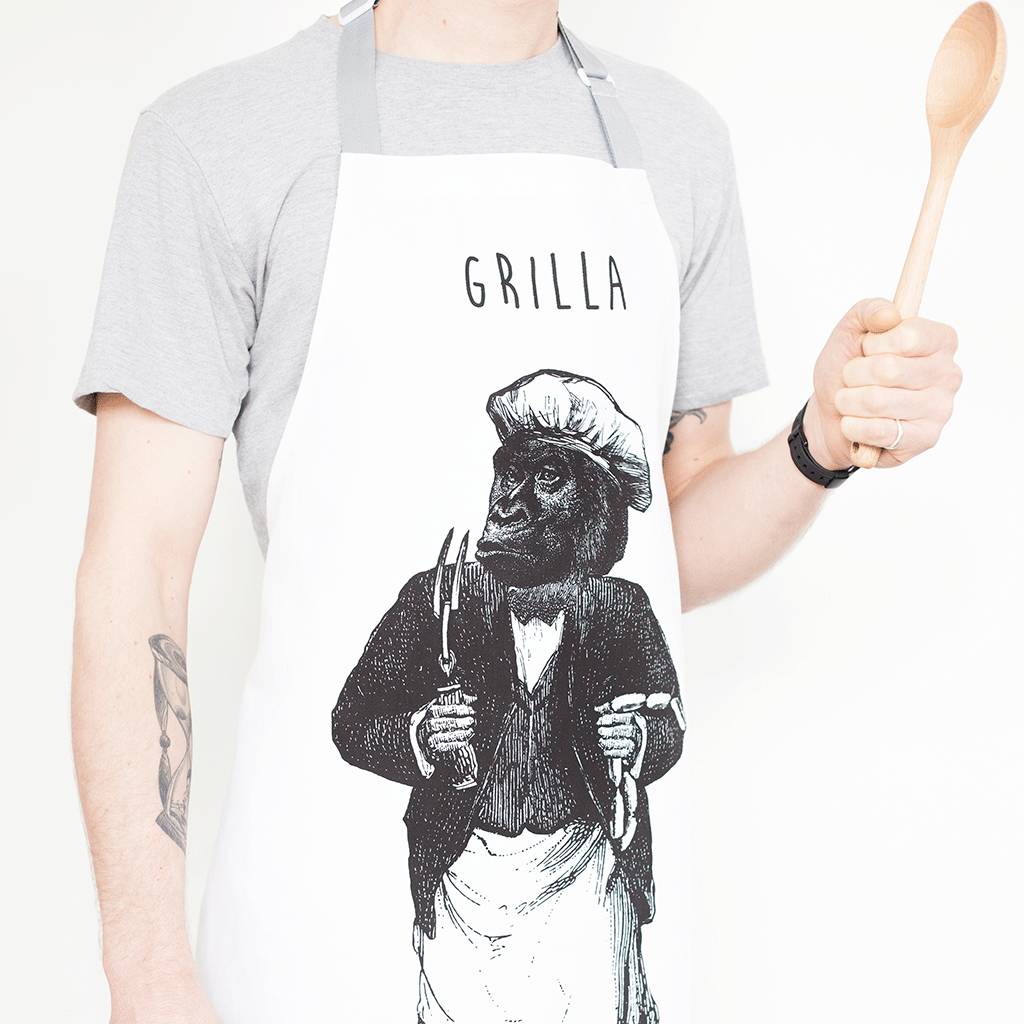 'Grilla' Barbecue Apron, Christmas Gift For Dad By Bird Brain London ...