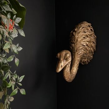 Ostrich Head Gold Wall Display, 4 of 4