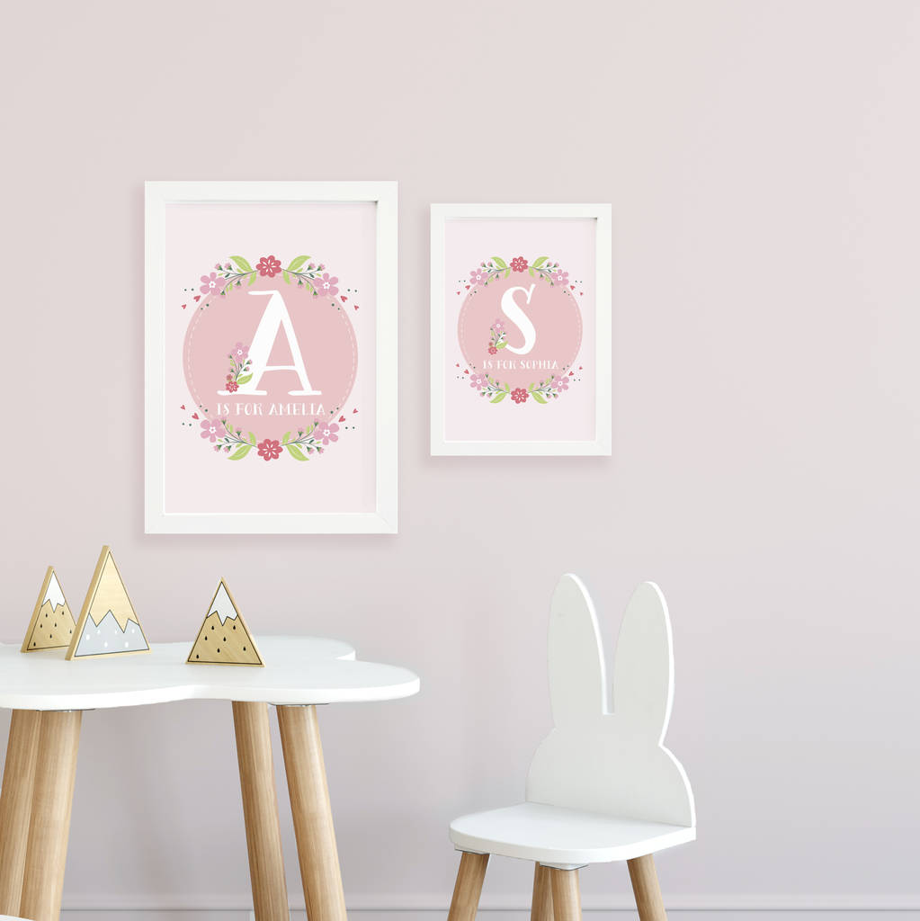 personalised pink letter print by cows kisses notonthehighstreetcom