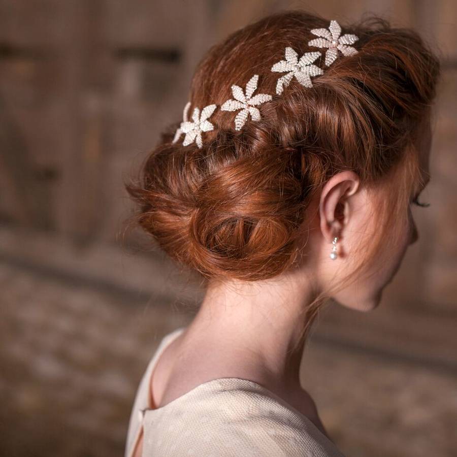 Jasmine Pearl Flower Wedding Hair Pins