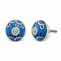 Azure Tribal Styled Round Ceramic Knobs, thumbnail 1 of 8