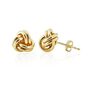 Onslow Gold Plated Double Knot Stud Earrings, thumbnail 3 of 4