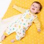 New Baby Yellow Polka Dot Knitted Blanket, thumbnail 1 of 3