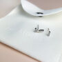 Sterling Silver Asymmetrical Crystal Bar Stud Earrings, thumbnail 4 of 5