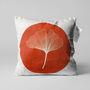 Orange Pillow Cover With Linear Flower Illustration, thumbnail 1 of 7